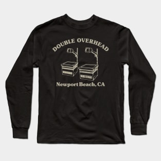 Double Overhead Newport Beach, California - Dark Long Sleeve T-Shirt